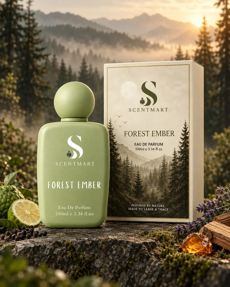 Forest Ember bottle with packaging
