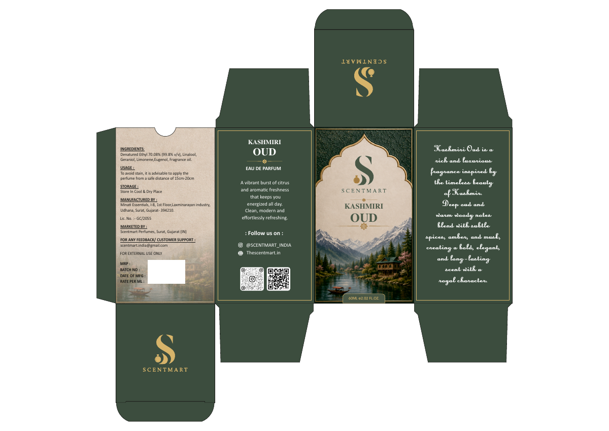 Kashmiri Oud packaging artwork
